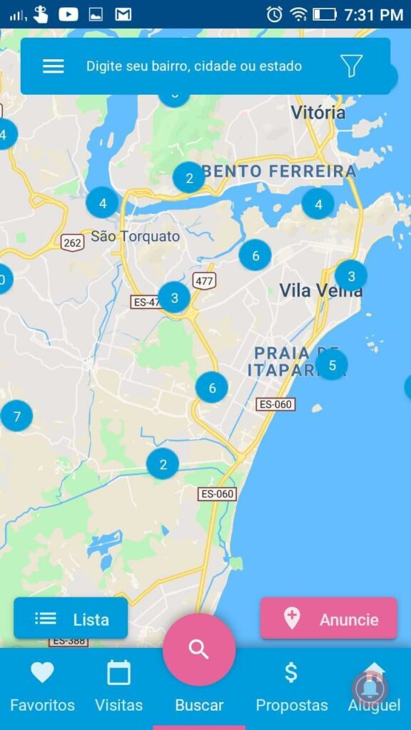 Ferramenta de busca da Capixabalug